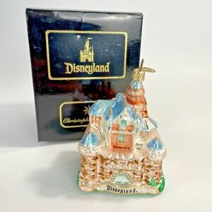 Christopher Radko Disneyland Blue Castle Glass Ornament Disney Boxed 1999